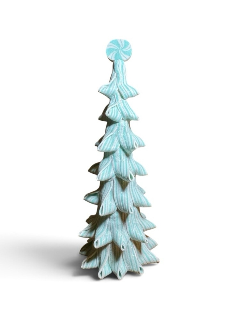 Mint Green Pastel Peppermint Ribbon Candy Taffy Ribbon Christmas Tree Cone 14”